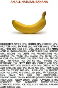 Sustancias químicas que componen un plátano 100% natural.
