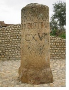 Milario, piedra que marcaba mil pasos en la Vía de la Plata (imagen propia)