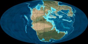 Paleogeografía del planeta durante la edad triásica - CC-by-sa Ron Blakey, NAU Geology 