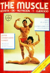 Paula Doncel y Salvador Ruiz, en la cubierta del revista "The Muscle" en 1983.