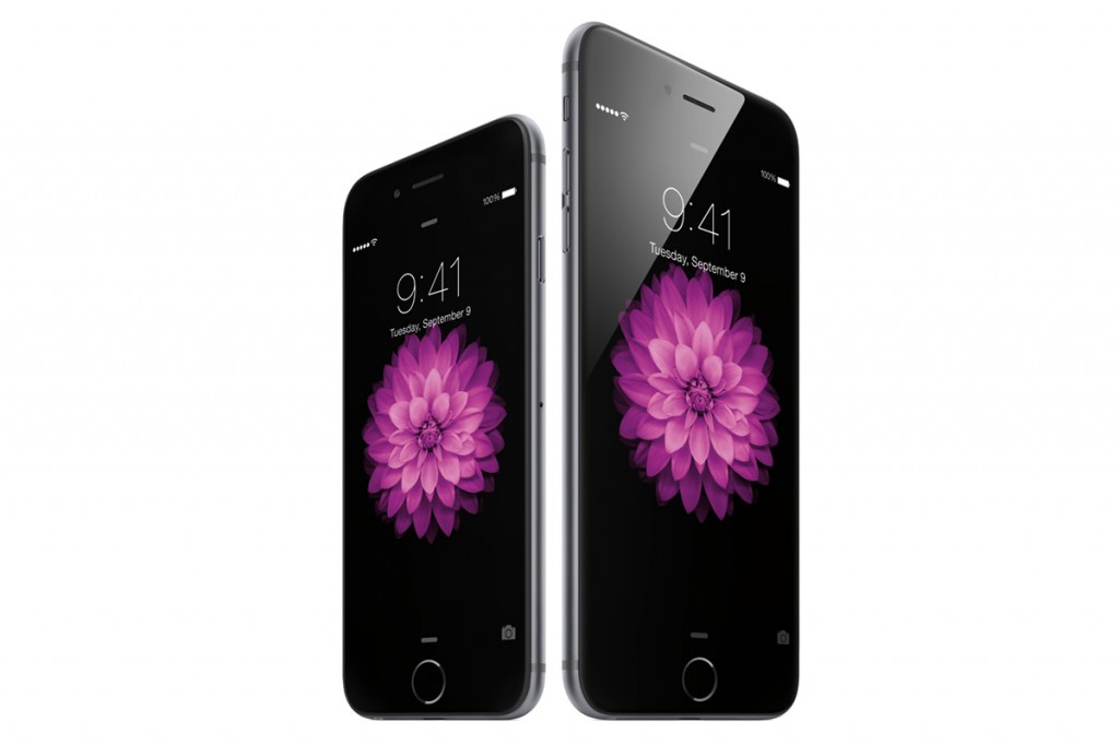 Imagen en detalle de un iPhone 6 Plus, de mayor tamaño que el Iphone 6