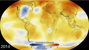Anomalía de temperatura en 2014 - Crédito: NASA