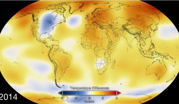 Anomalía temperatura 2014