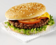 Imagen de una hamburguesa de carne de vacuno