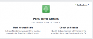 Márcate como a salvo FB - Ataques terroristas Francia 