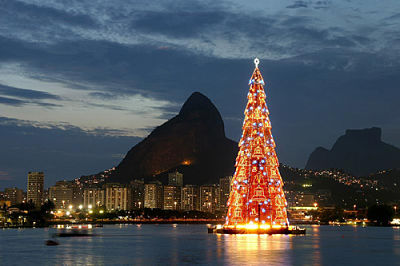 Árbol de Navidad flotante: Río de Janeiro