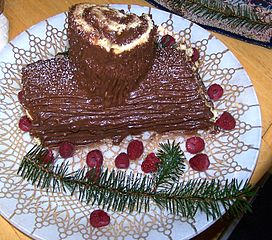 Tronco de Navidad con chocolate para recetas navideñas