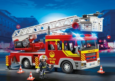 camion bomberos escalera luces sonido playmobil