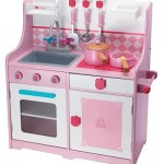 cocina juguete madera rosa