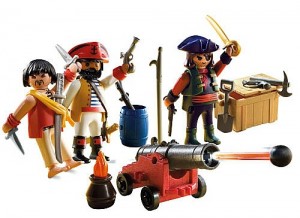 tripulacion pirata con armas playmobil
